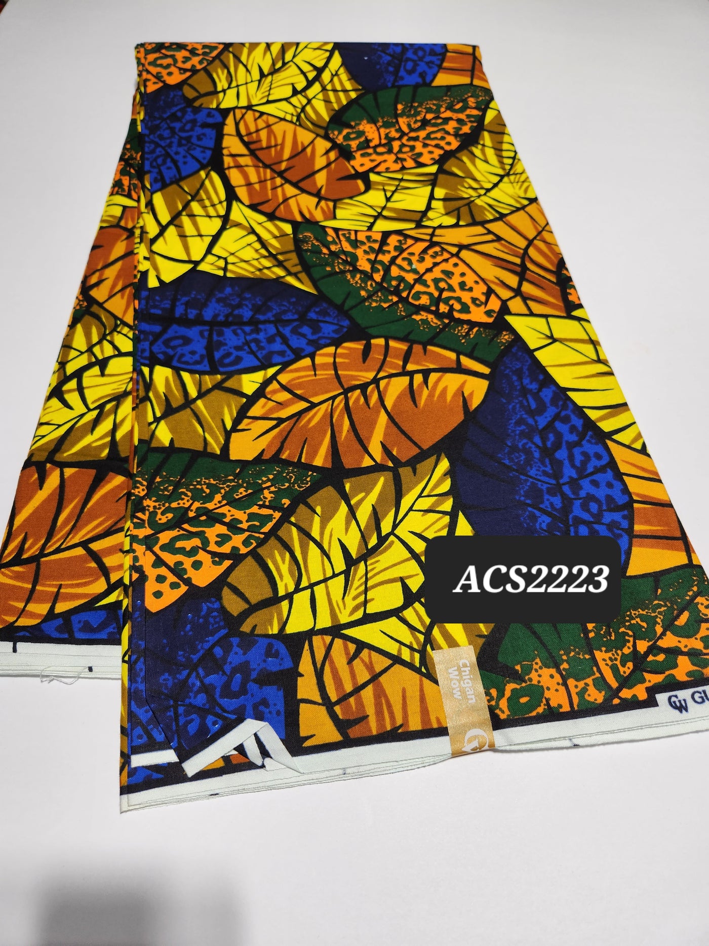 Yellow and Blue African Print  Ankara Fabric ACS2223