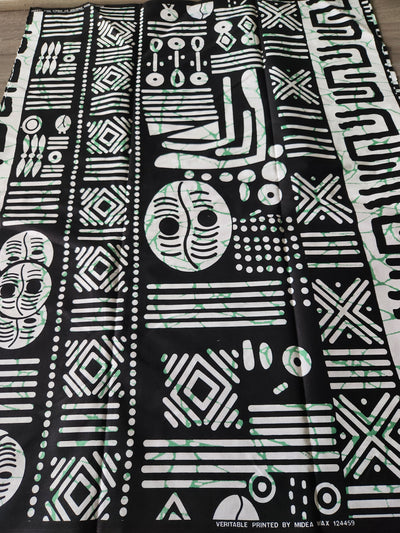 Black and White African Print Fabric, Ankara Fabric, AF94