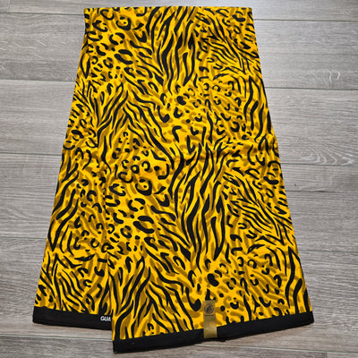 Yellow and Black African Print Fabric, Ankara Fabric, 100% Cotton Fabric, AF361