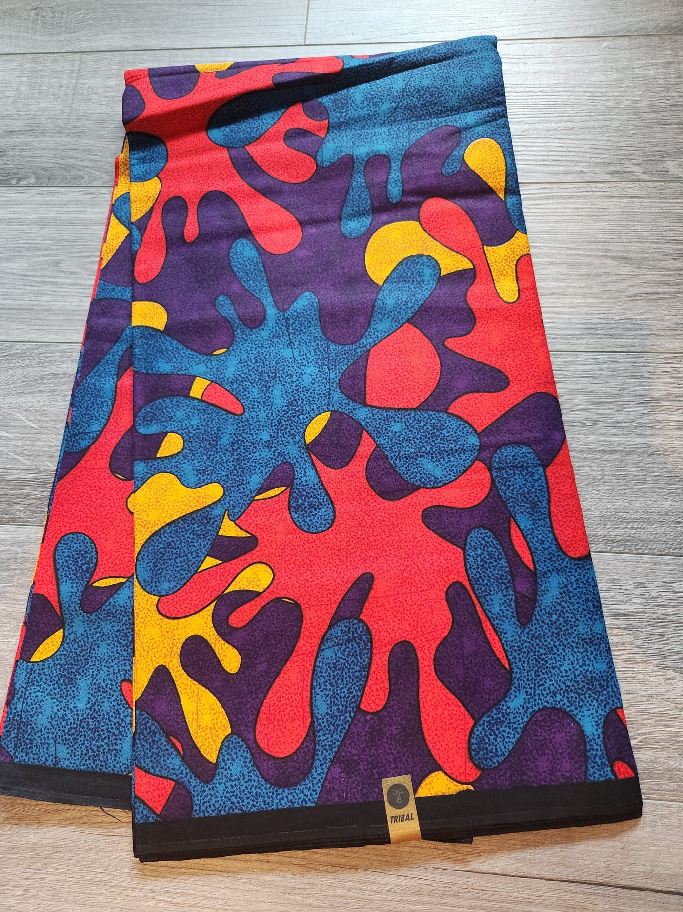 Blue and Orange African Print Fabric, Ankara Fabric, AF80