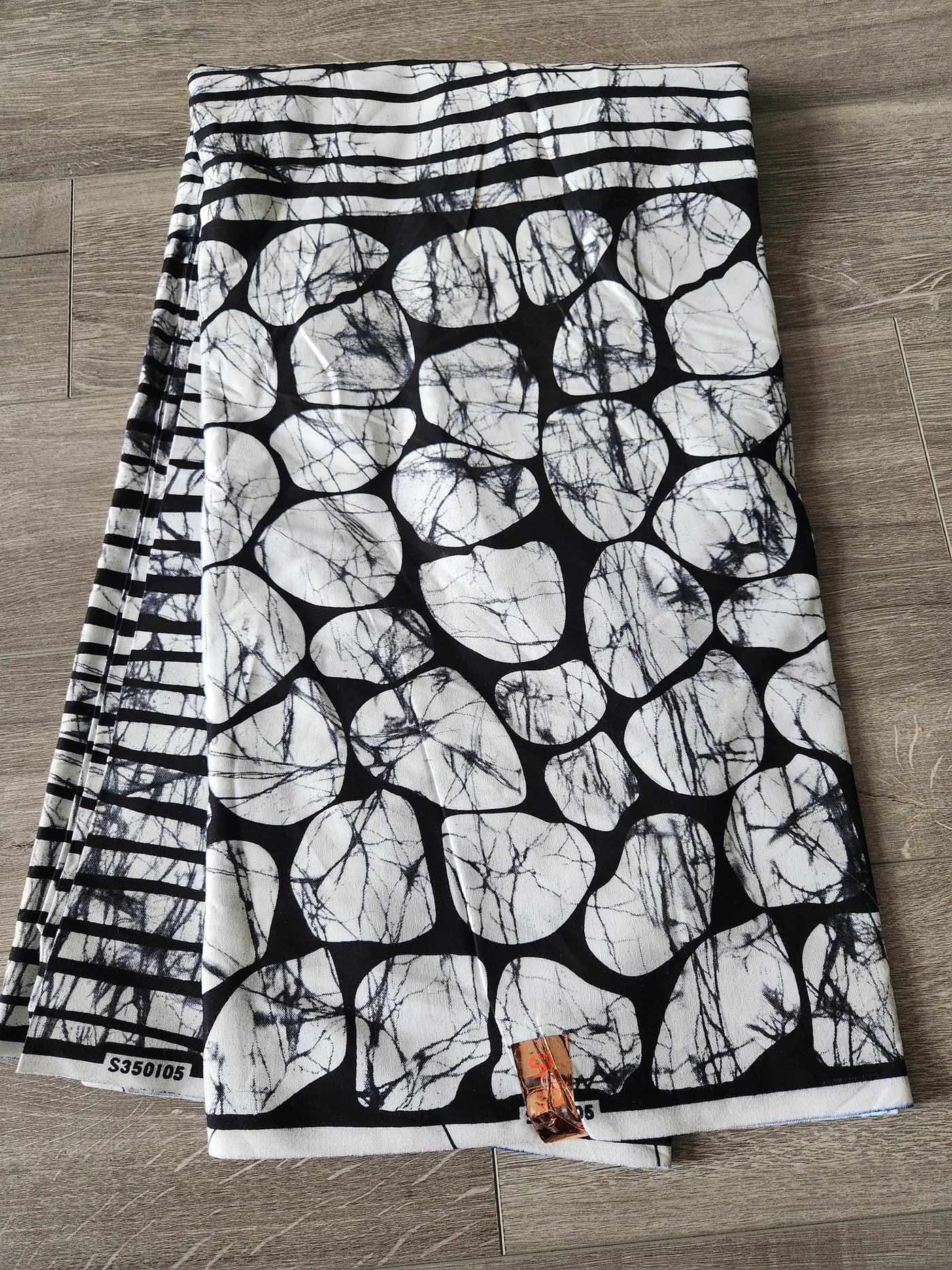 White and Black African Print Fabric, Ankara Fabric, AF90