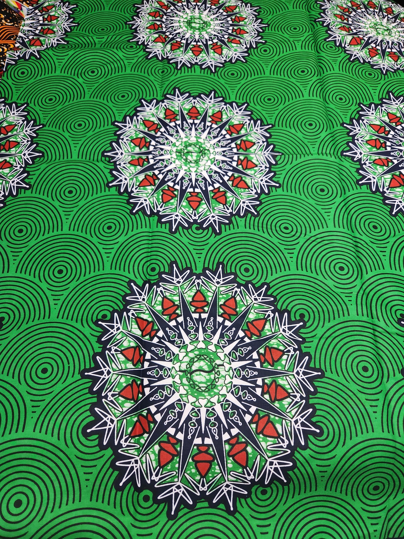 Green Ankara Print Fabric ACS2201