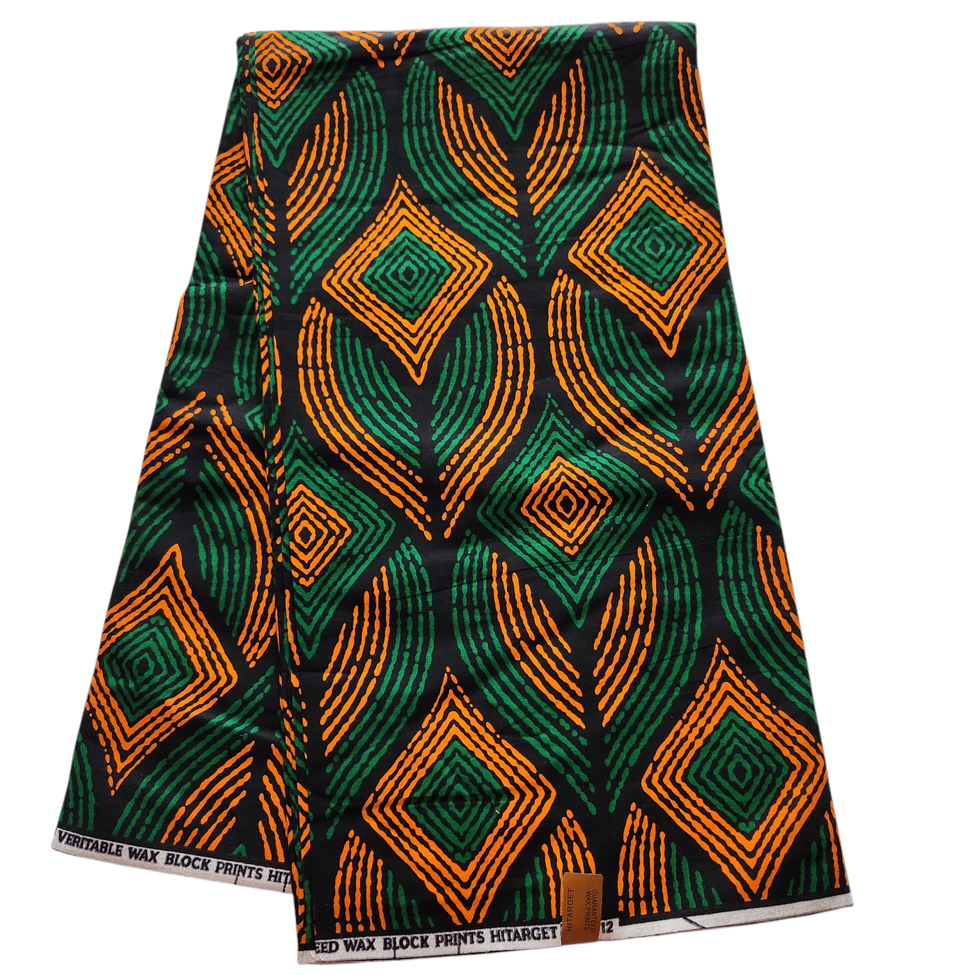 Green and Orange African Print Fabric, Ankara Fabric, AF293