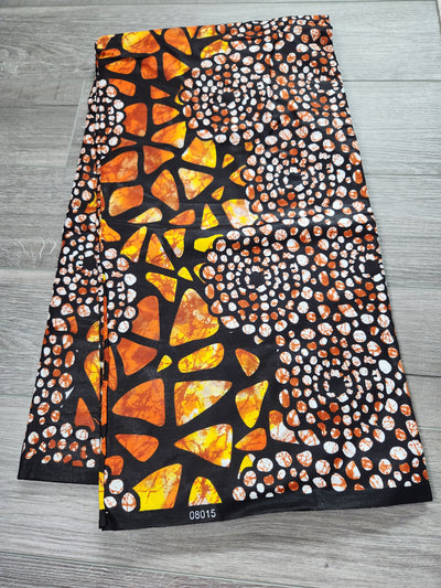 Brown and Orange African Print Fabric, Ankara Fabric