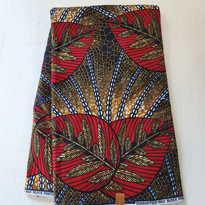 Brown and Red Red African Print Fabric, Ankara Fabric
