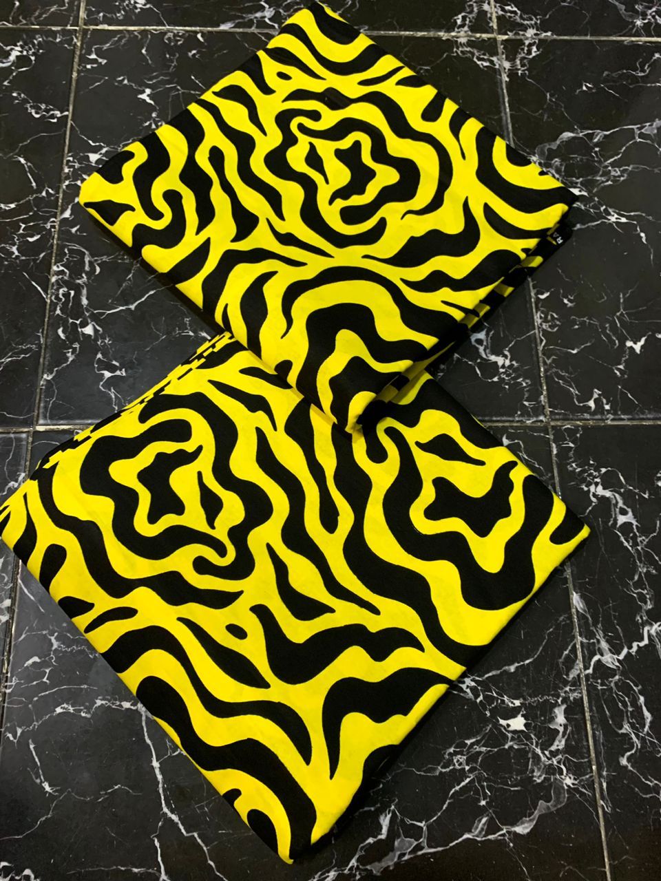 Yellow and Black African Print Fabric, Ankara Fabric, AF116