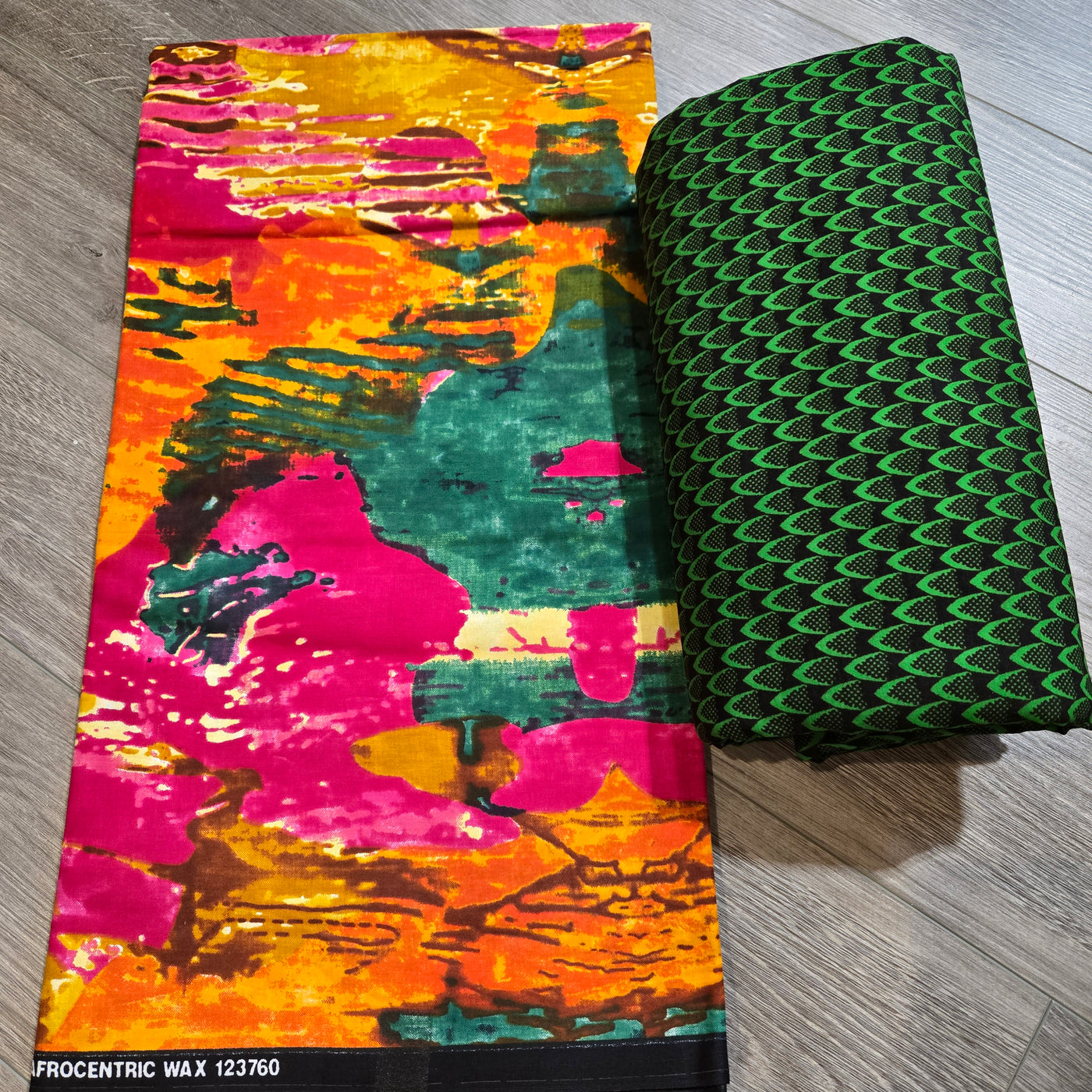 Green and Pink Mix and Match African Print Fabric, Ankara Fabric, 100% Cotton Fabric