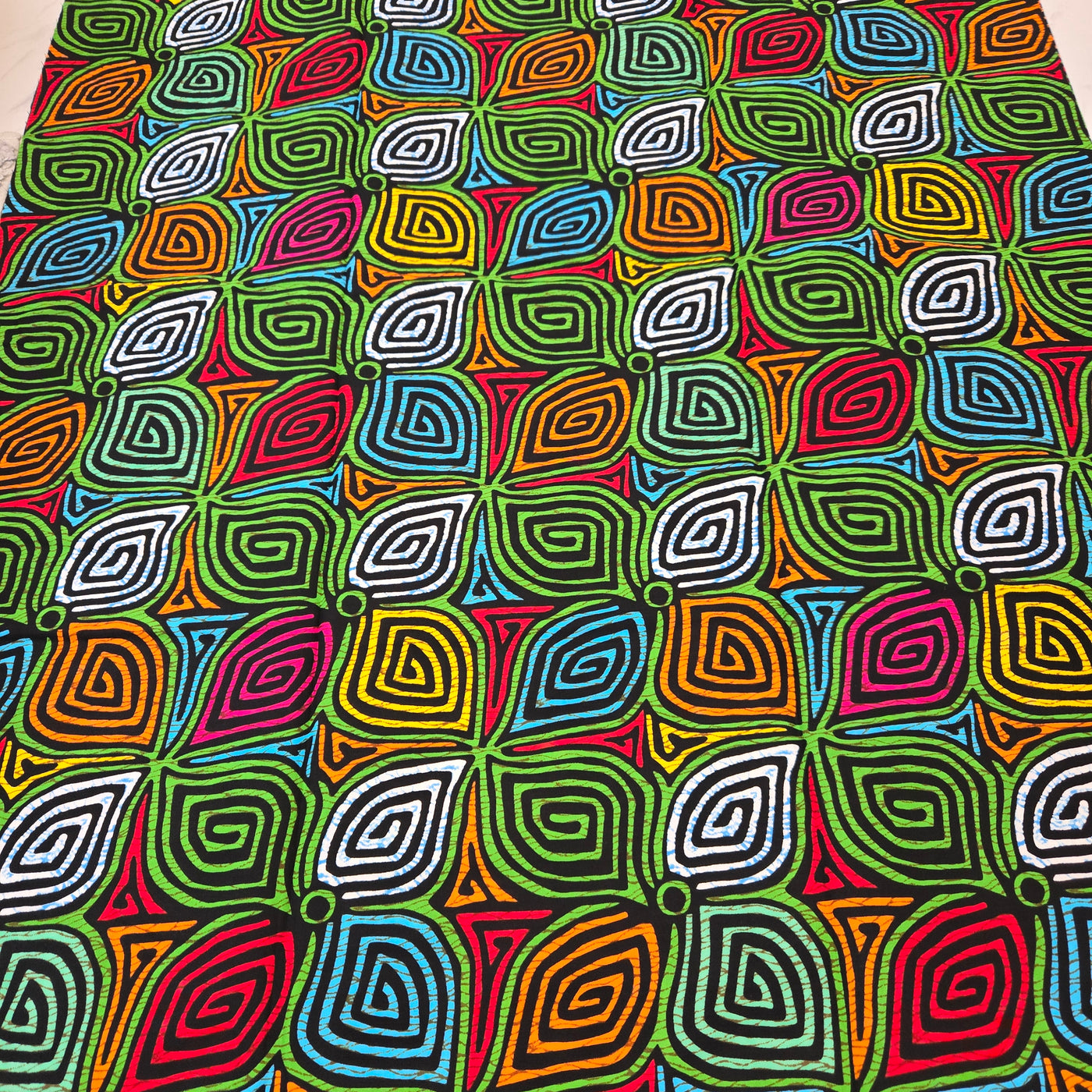 Green African Print Fabric, Ankara Fabric, AF330