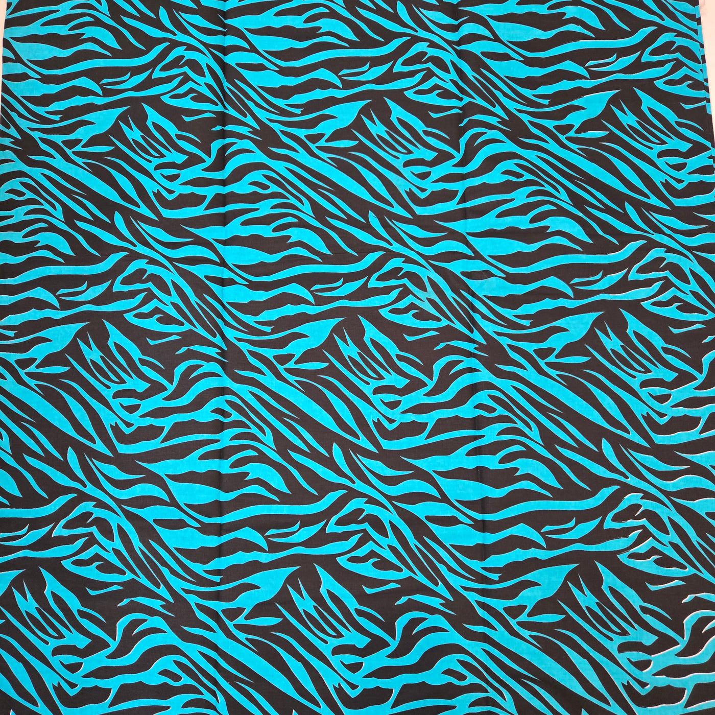 Teal and Black African Print Fabric, Ankara Fabric, AF334