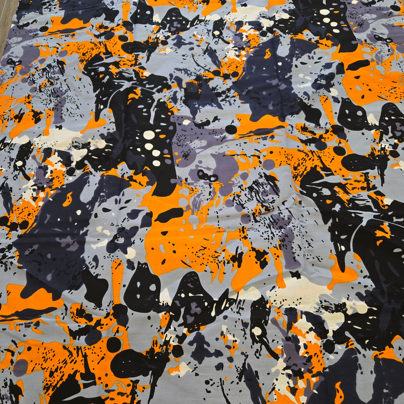 Gray and Orange Paint Splash African Print Fabric, Black Fabric, Pink Fabric Ankara Fabric, AF318