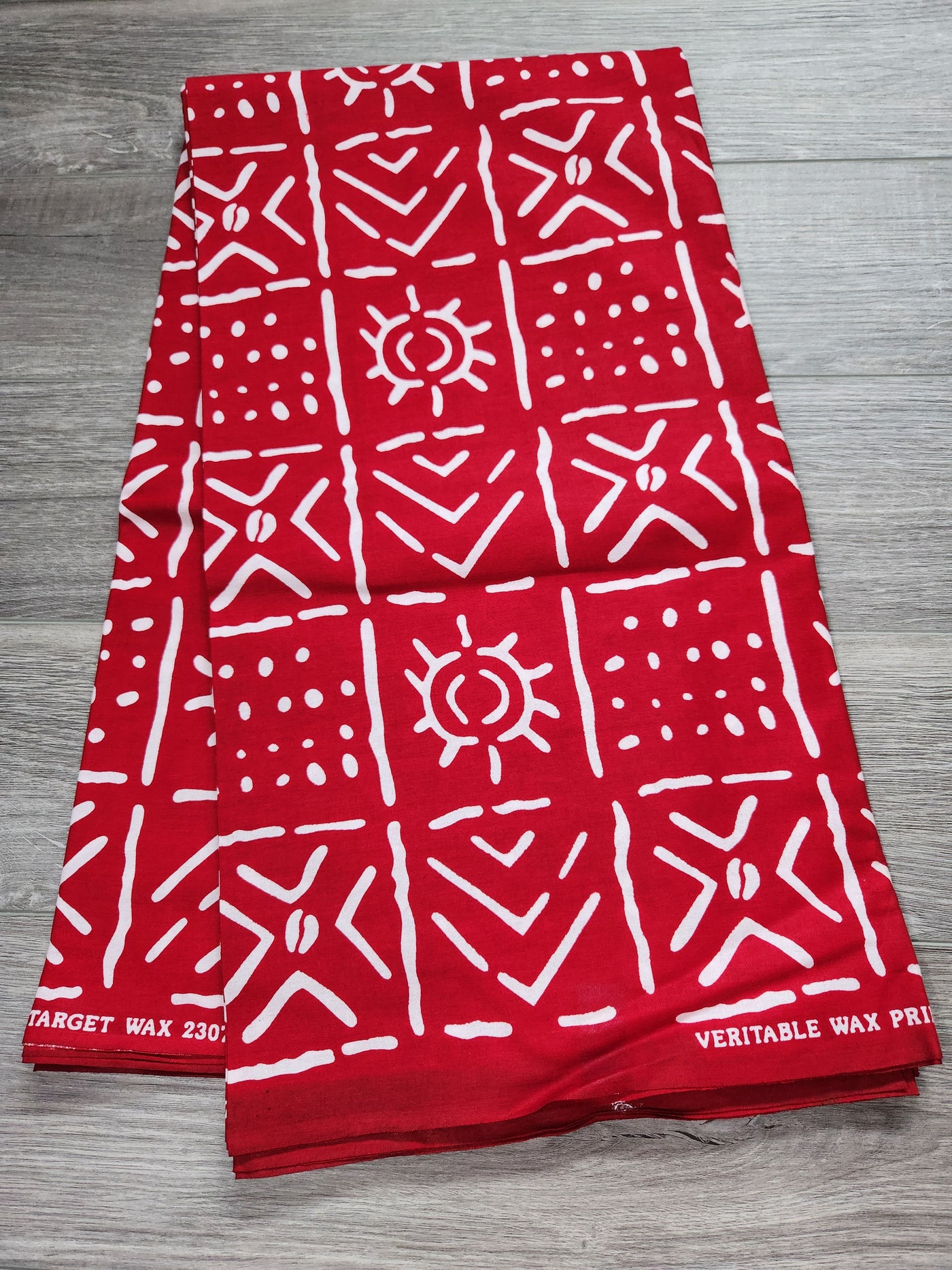 Luxury Red and White Tribal Ankara Fabric