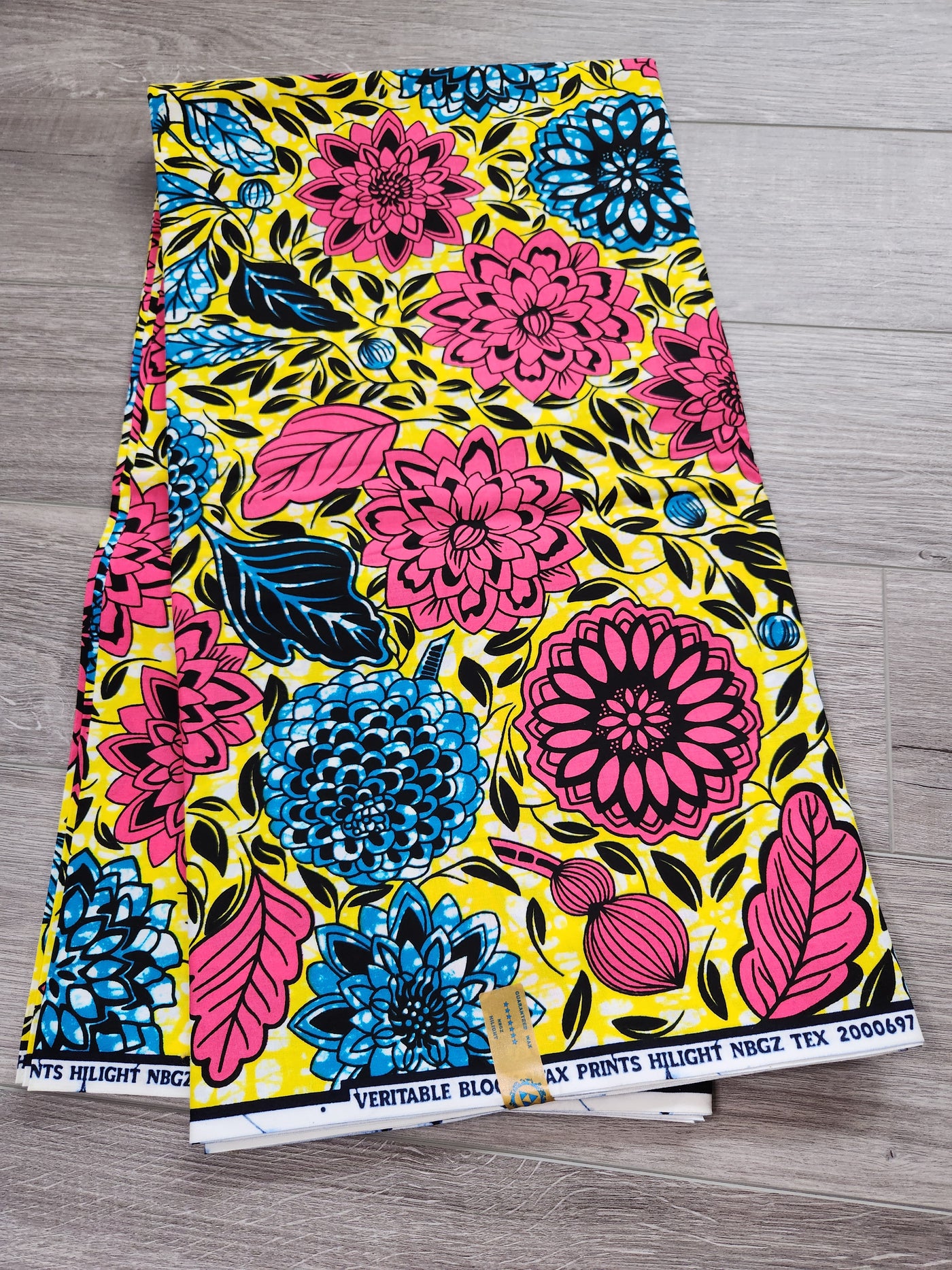 Yellow and Pink African Print Fabric, Ankara Fabric