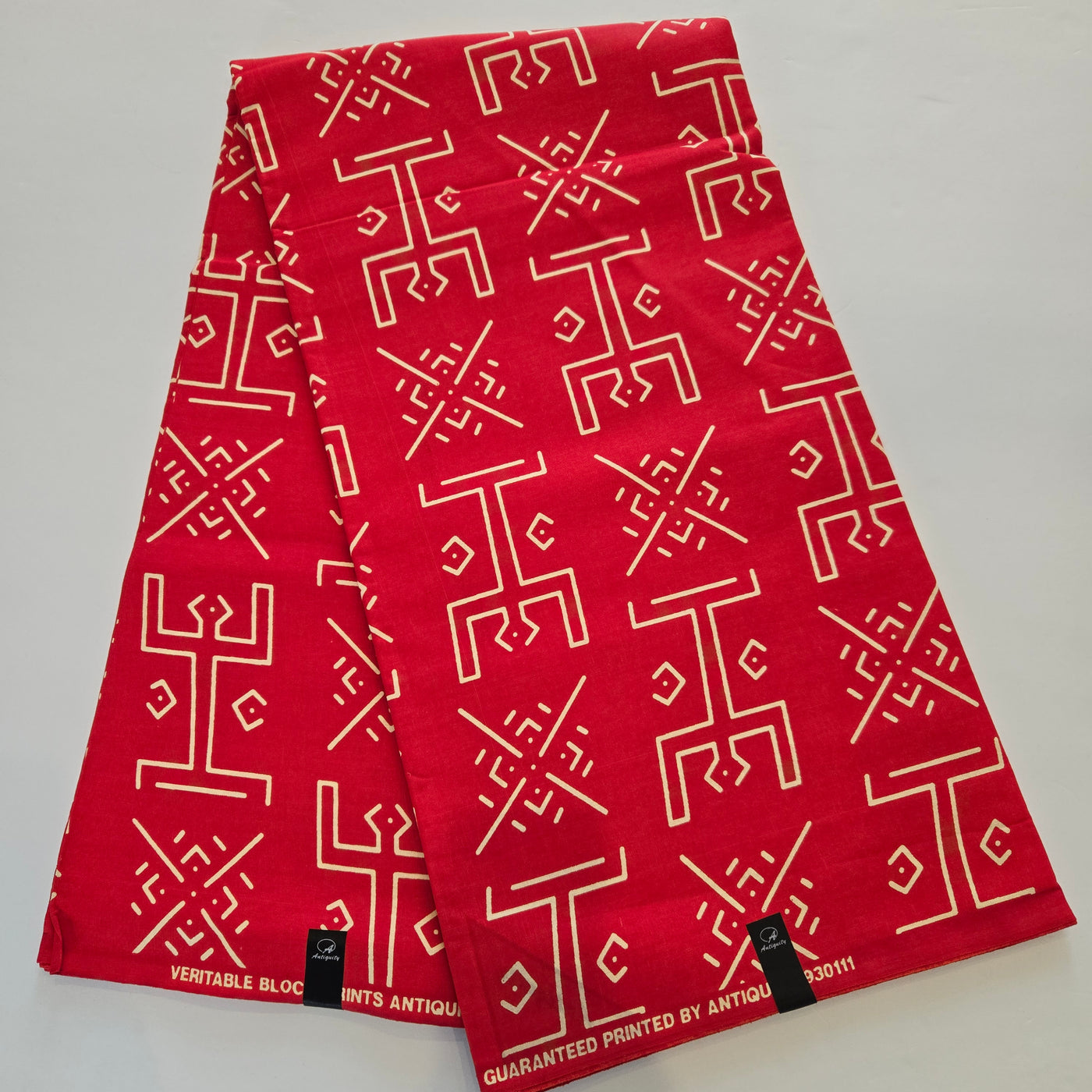 Luxury Red Tribal African Print Fabric, Red Ankara Fabric, AF319