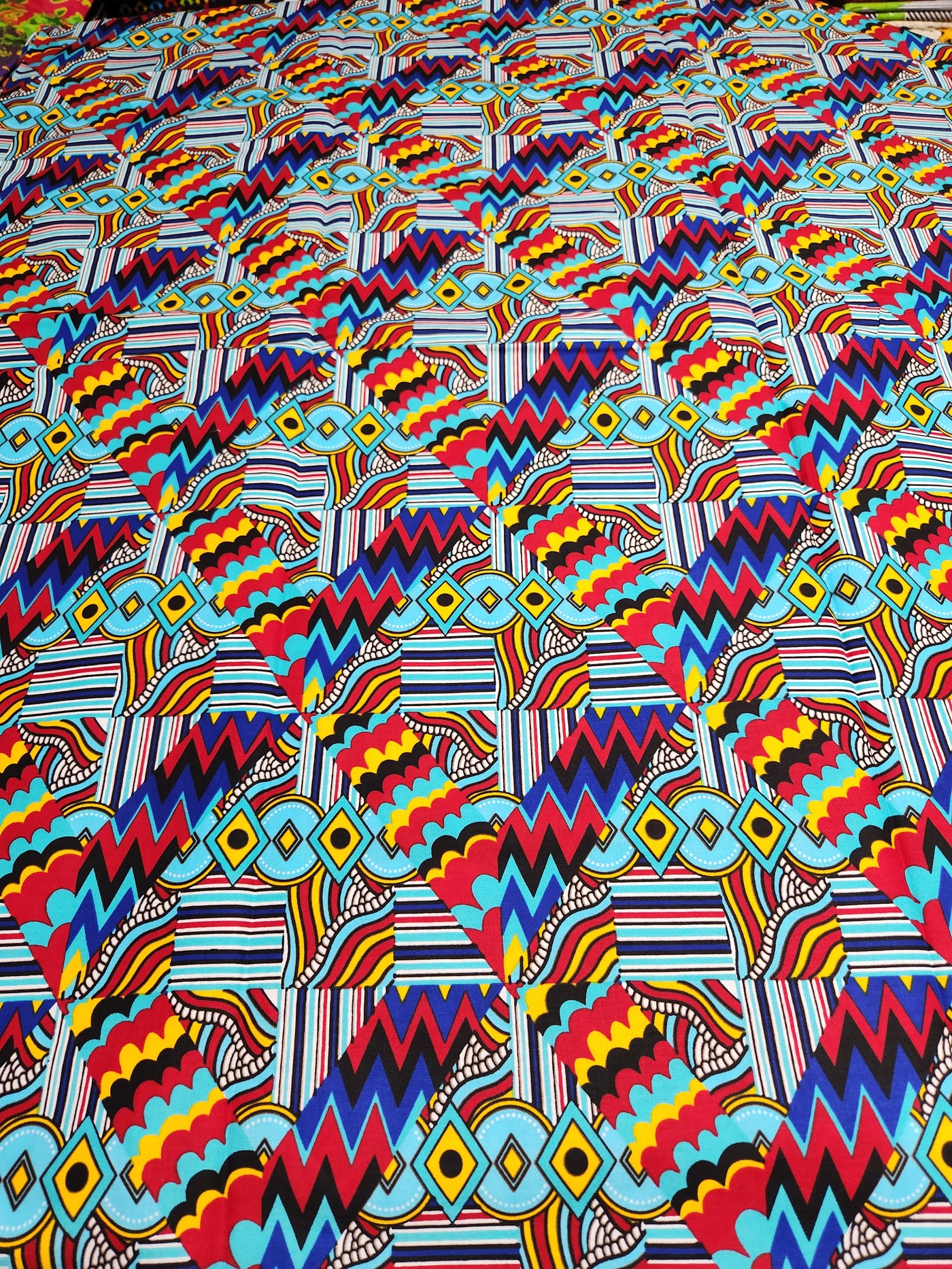 Teal African Print Ankara Fabric ACS2231