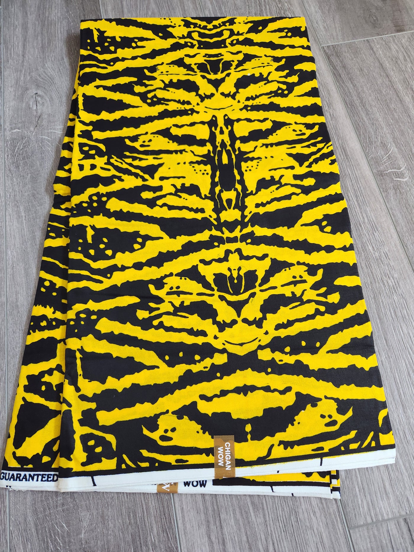Yellow and Black Ankara Print Fabric