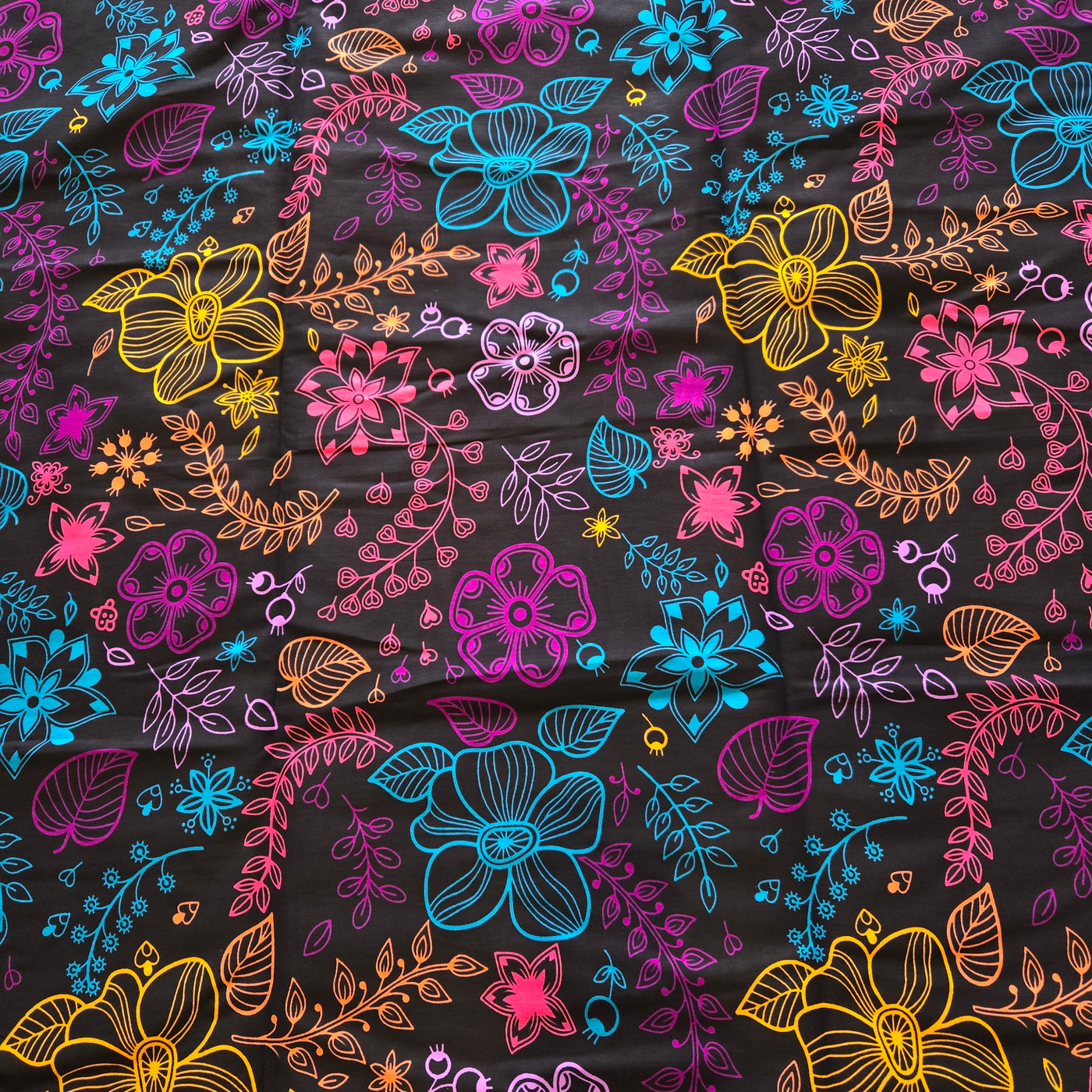 Black, Yellow and Pink African Print Fabric, Black Fabric, Pink Fabric Ankara Fabric, AF314