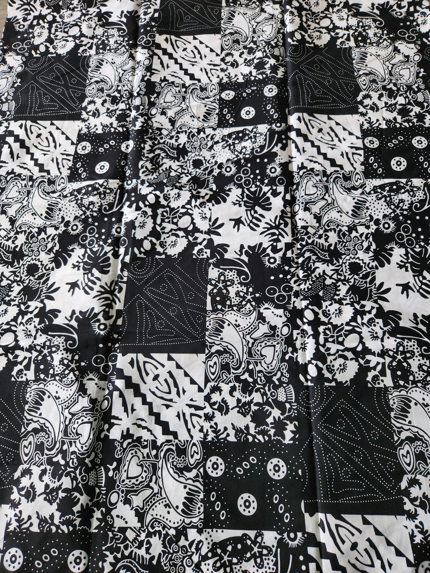 White and Black Patchwork African Print Fabric, Monochrome Fabric,Ankara Fabric, AF130