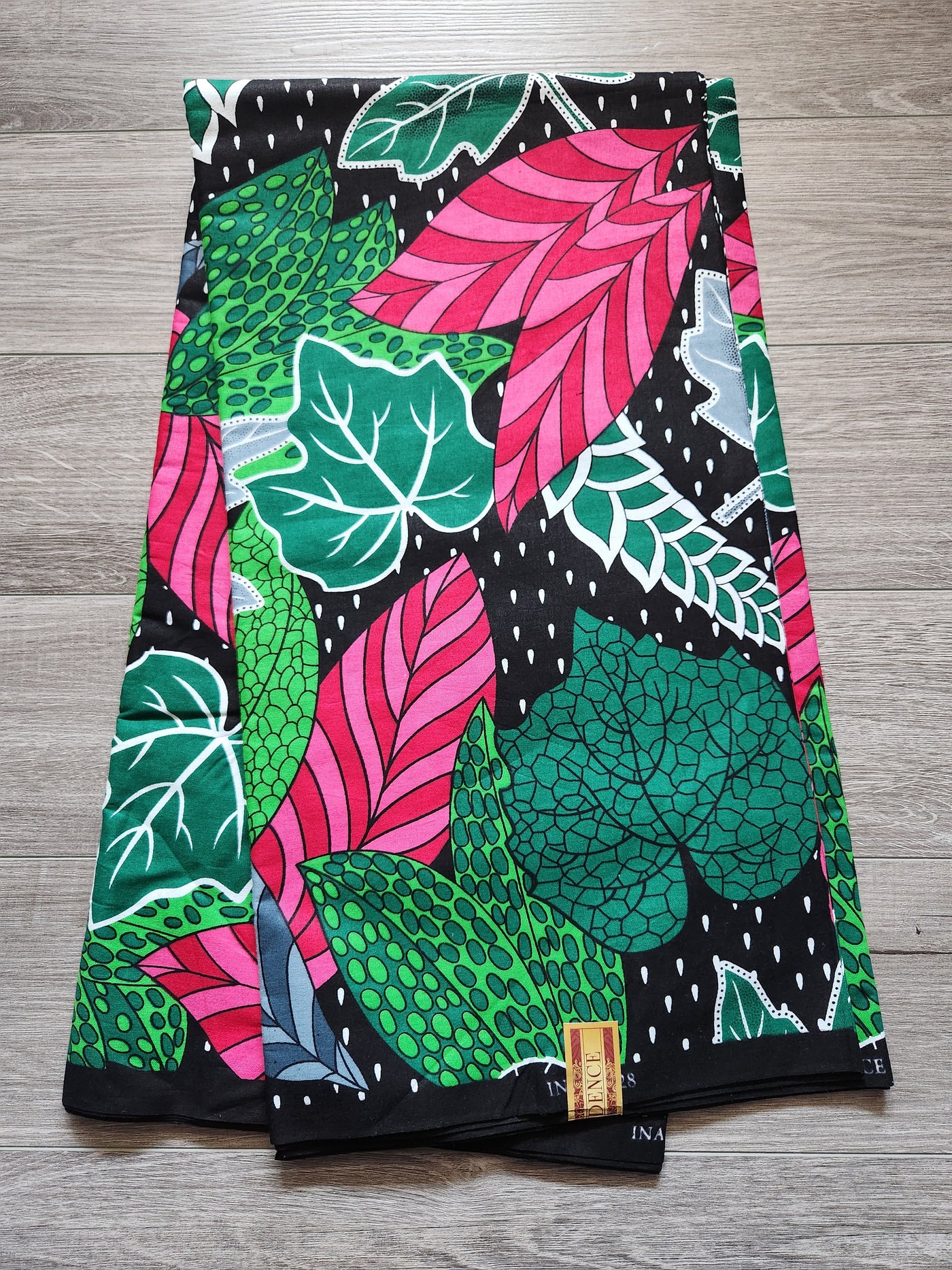 Black, Green and Pink African Print Fabric, Ankara Fabric, AF229