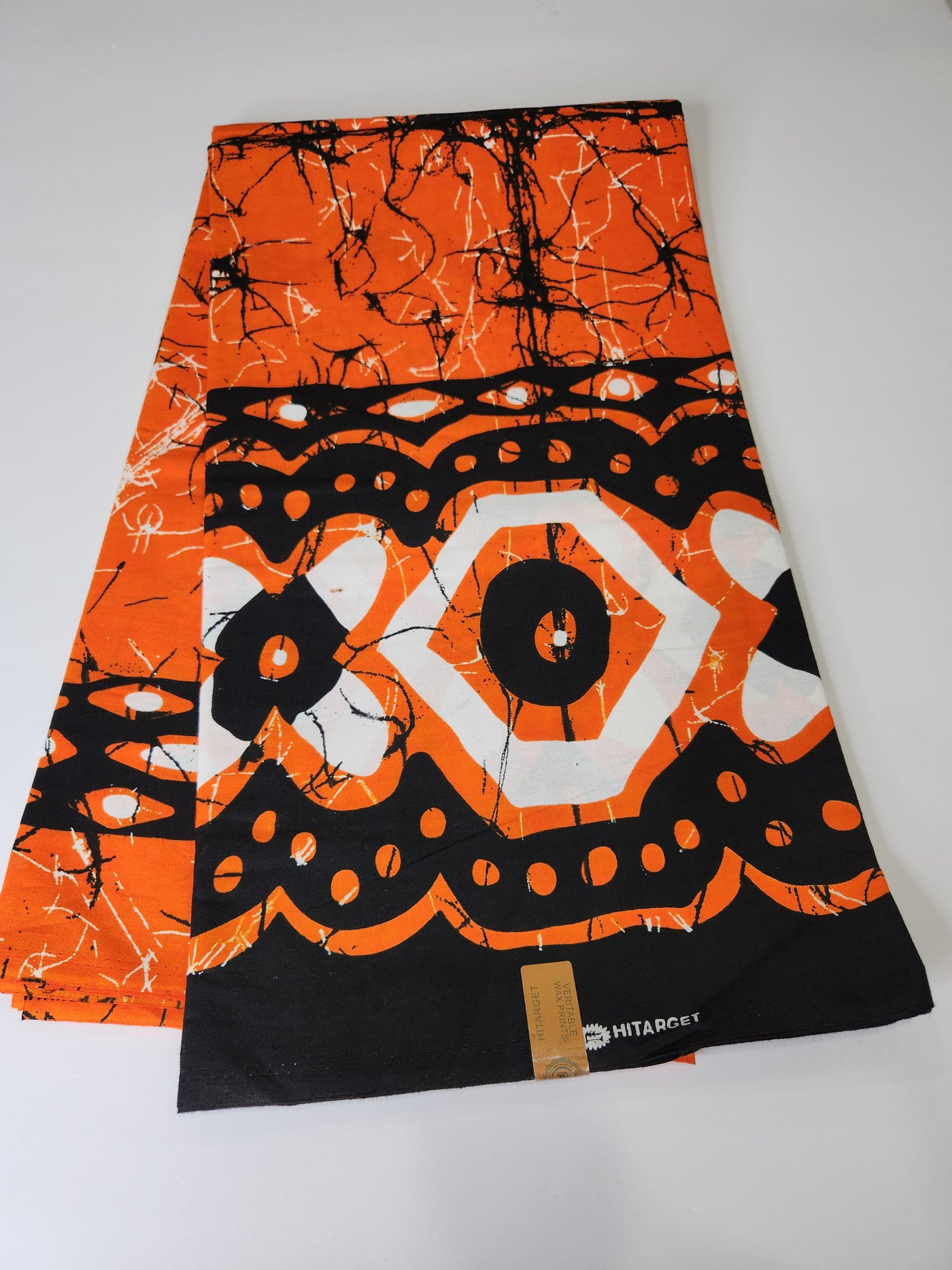 Orange Batik Ankara Print Fabric