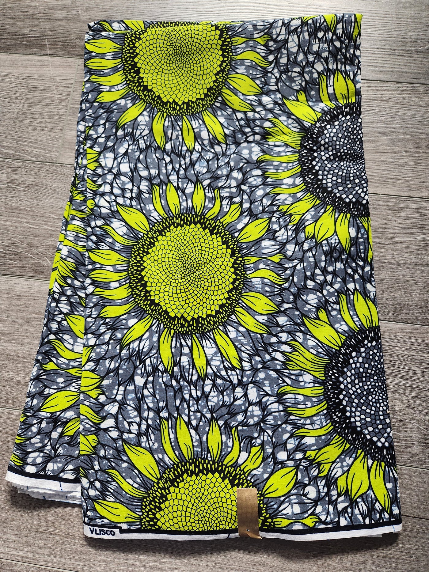 Gray and Green African Print Fabric, Ankara Fabric, AF223