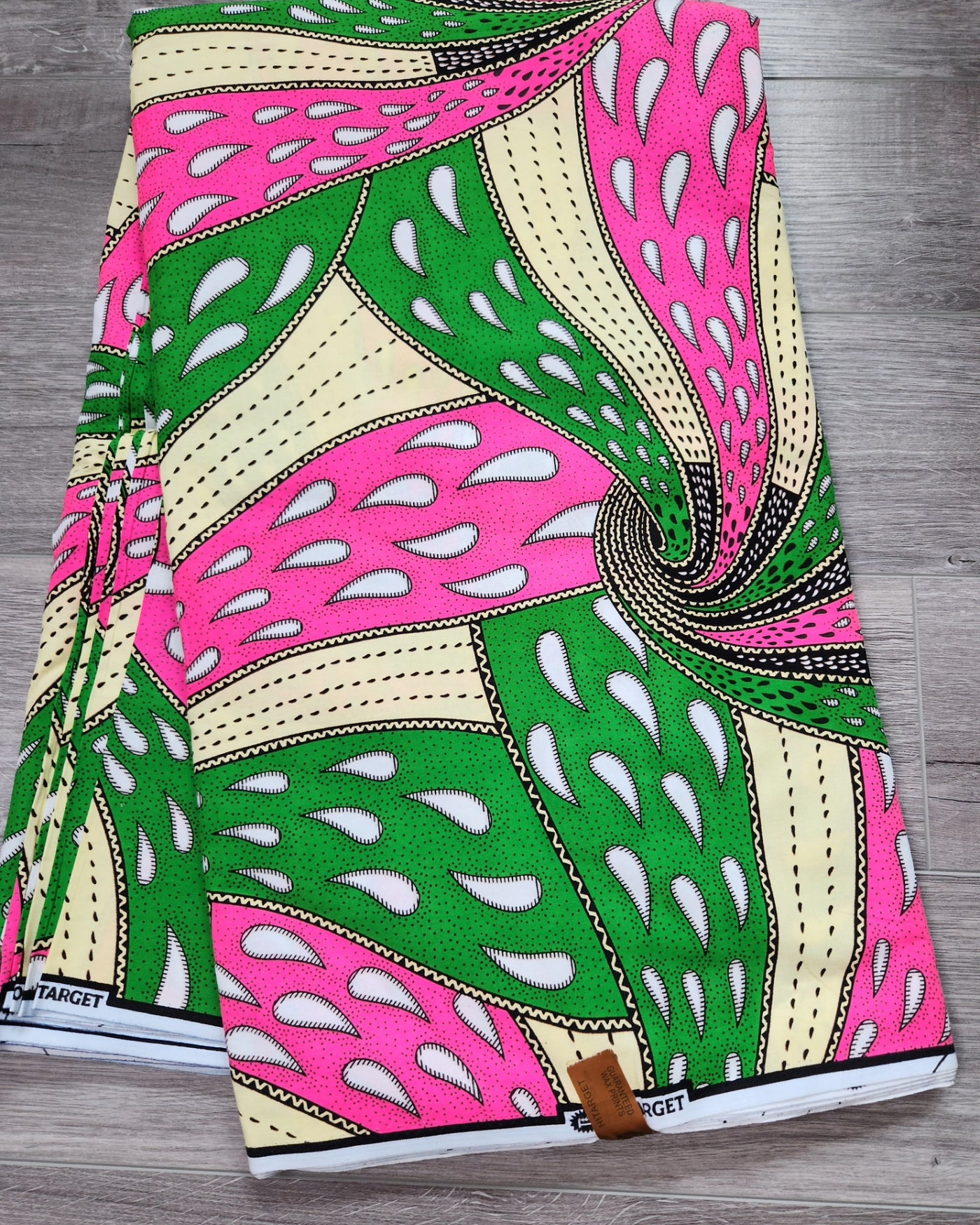 Pink and Green African Print Fabric, Ankara Fabric