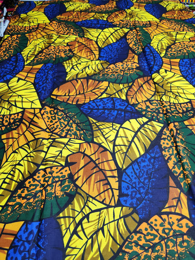Yellow and Blue African Print  Ankara Fabric ACS2223