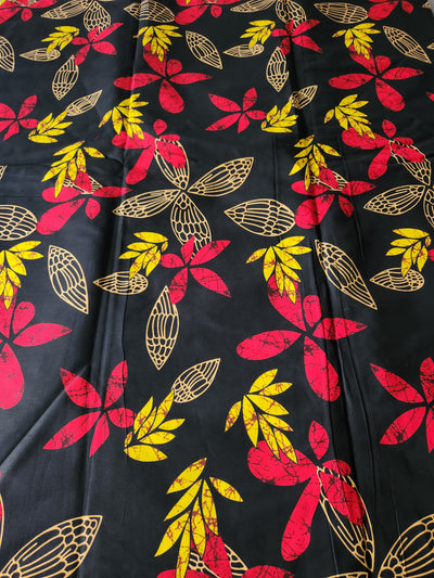 Black and Red African Print Fabric, Ankara Fabric, AF139