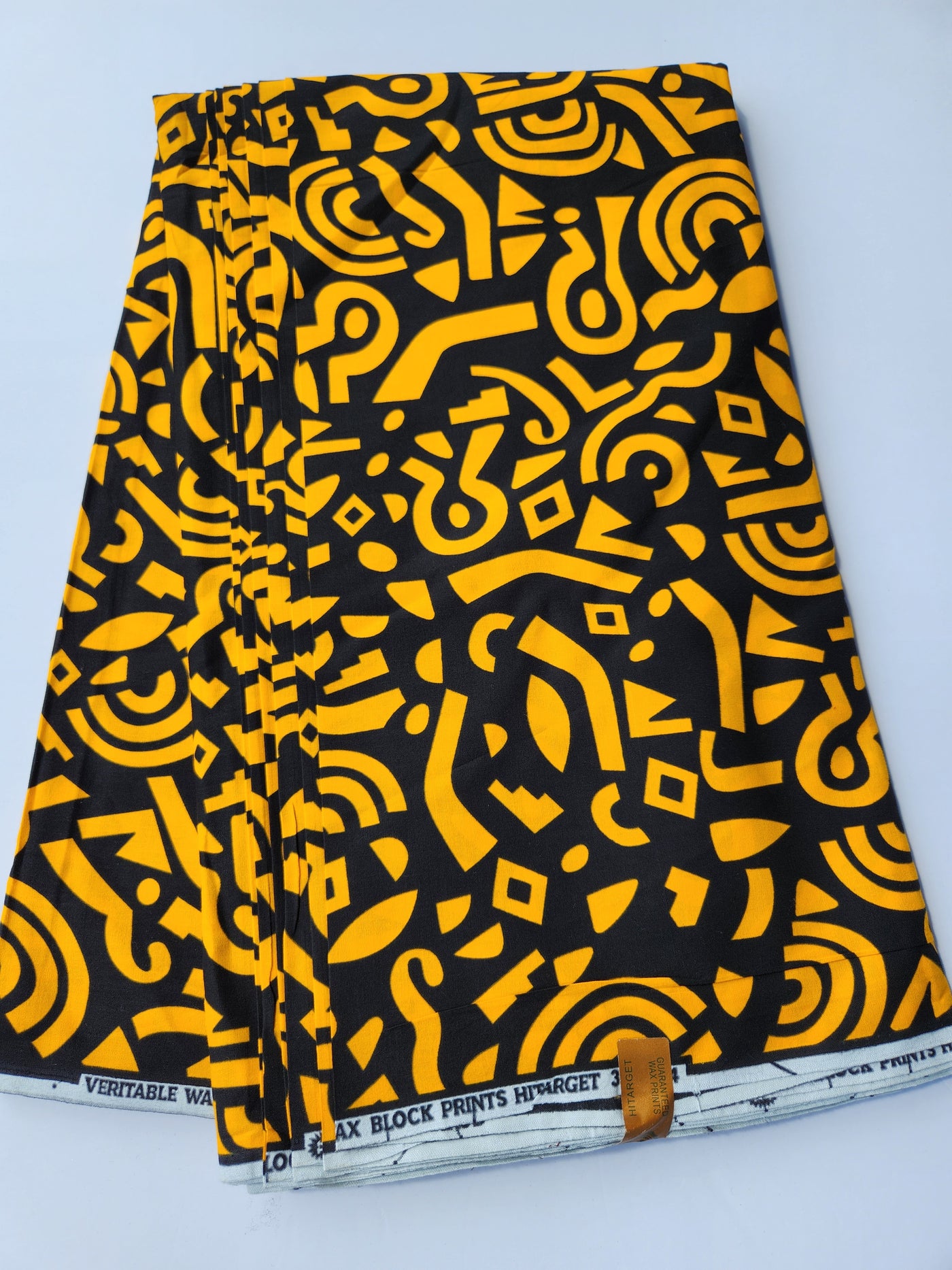 Black and Gold African Print Fabric, Ankara Fabric, AF160