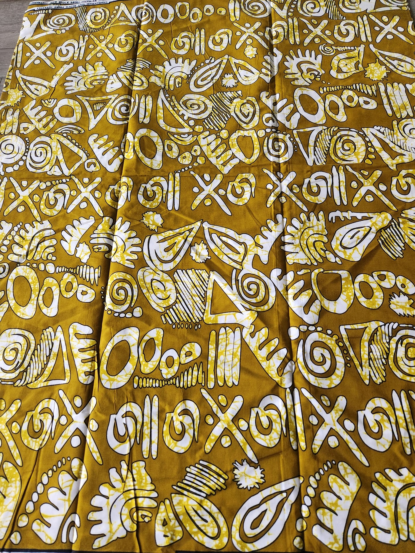 Gold Tribal African Print Fabric, Ankara Fabric, AF189