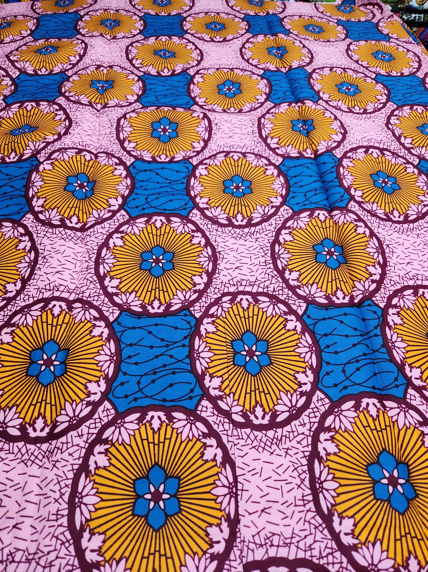Pink African Print Fabric ACS2209