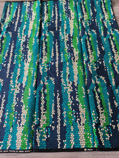 Teal and Blue African Print Fabric, Ankara Fabric, AF95