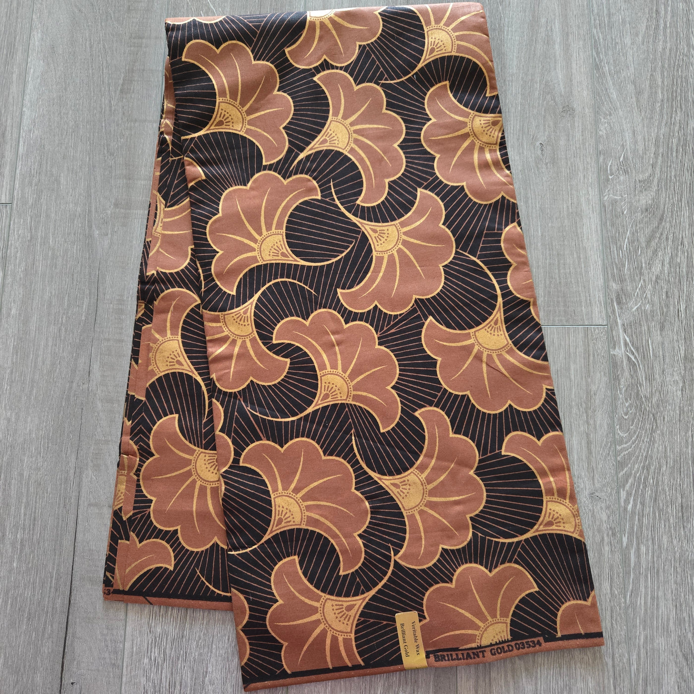 Brown and Gold African Print Fabric, Ankara Fabric, AF307