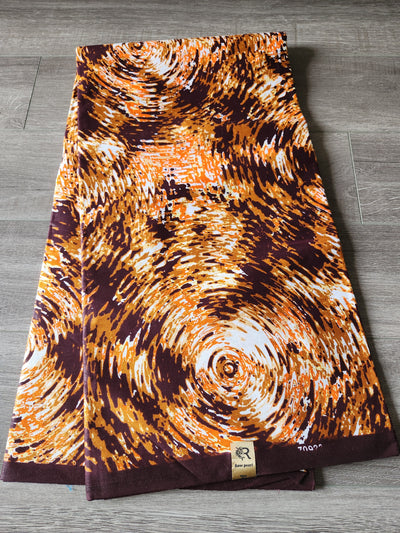 Orange Tie-Dye Ankara Print Fabric