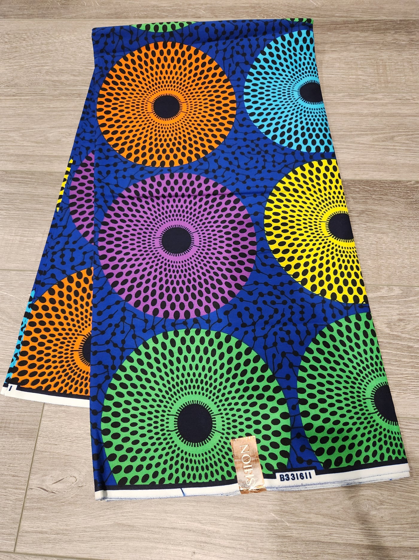 Blue and Green Record African Print Fabric, Ankara Fabric