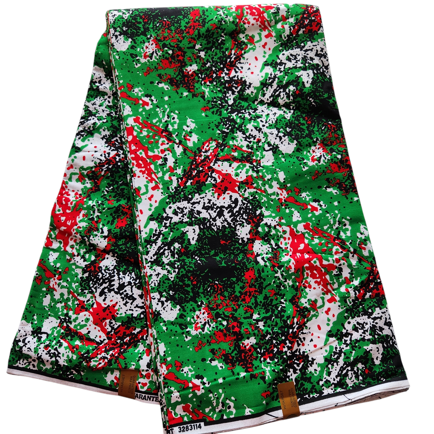 Green and Red African Print Fabric, Ankara Fabric, AF287