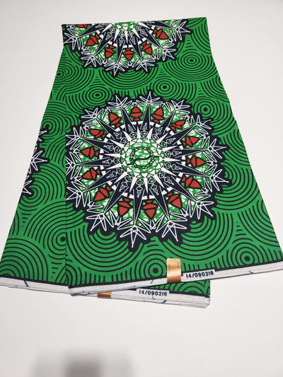 Green Ankara Print Fabric ACS2201