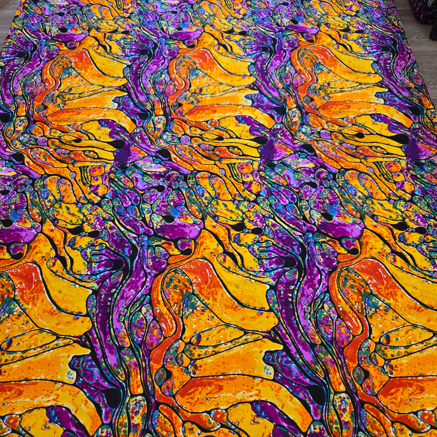 Orange and Purple Ankara Print Fabric, AF151