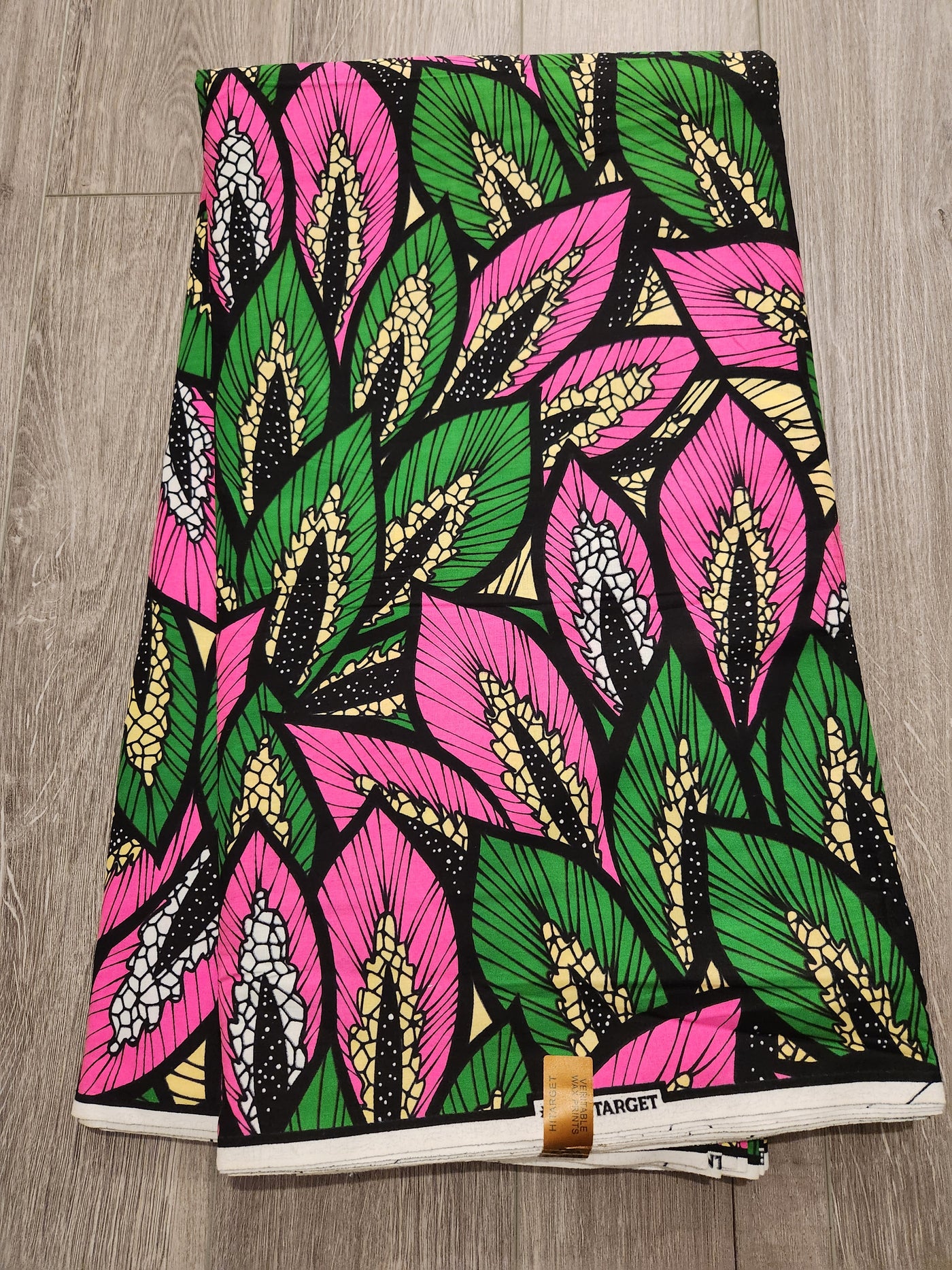 Green and Pink African Print Fabric, Ankara Fabric AF22