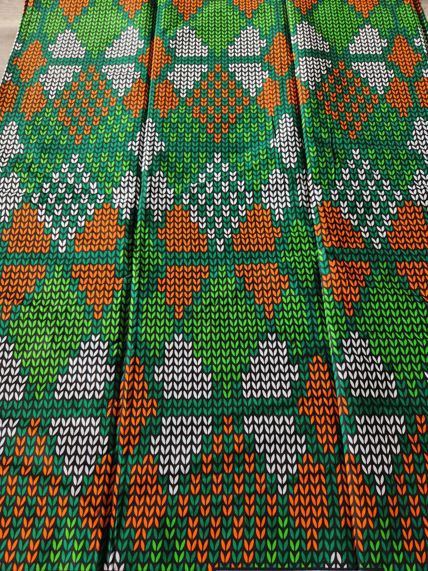 Green and Orange African Ankara Fabric, AF215