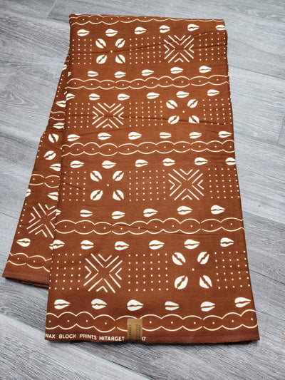 Brown Tribal African Print Fabric, Ankara Fabric