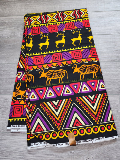 Luxury Multicolor Tribal African Print Fabric, Ankara Fabric