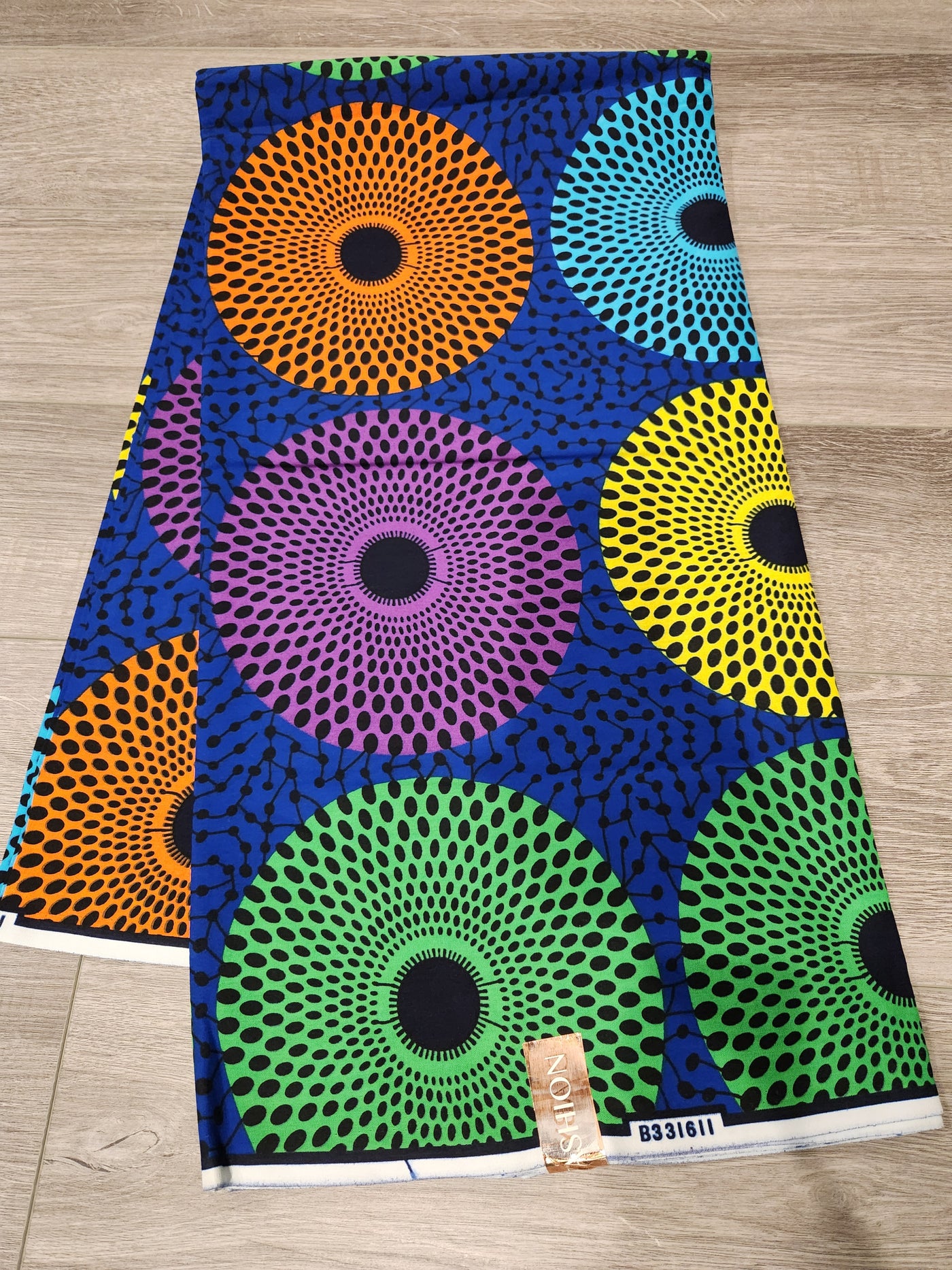 Blue and Green Record African Print Fabric, Ankara Fabric