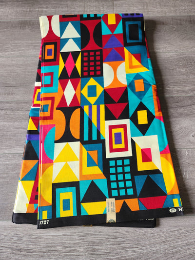 Geometric Multicolor Ankara Print Fabric