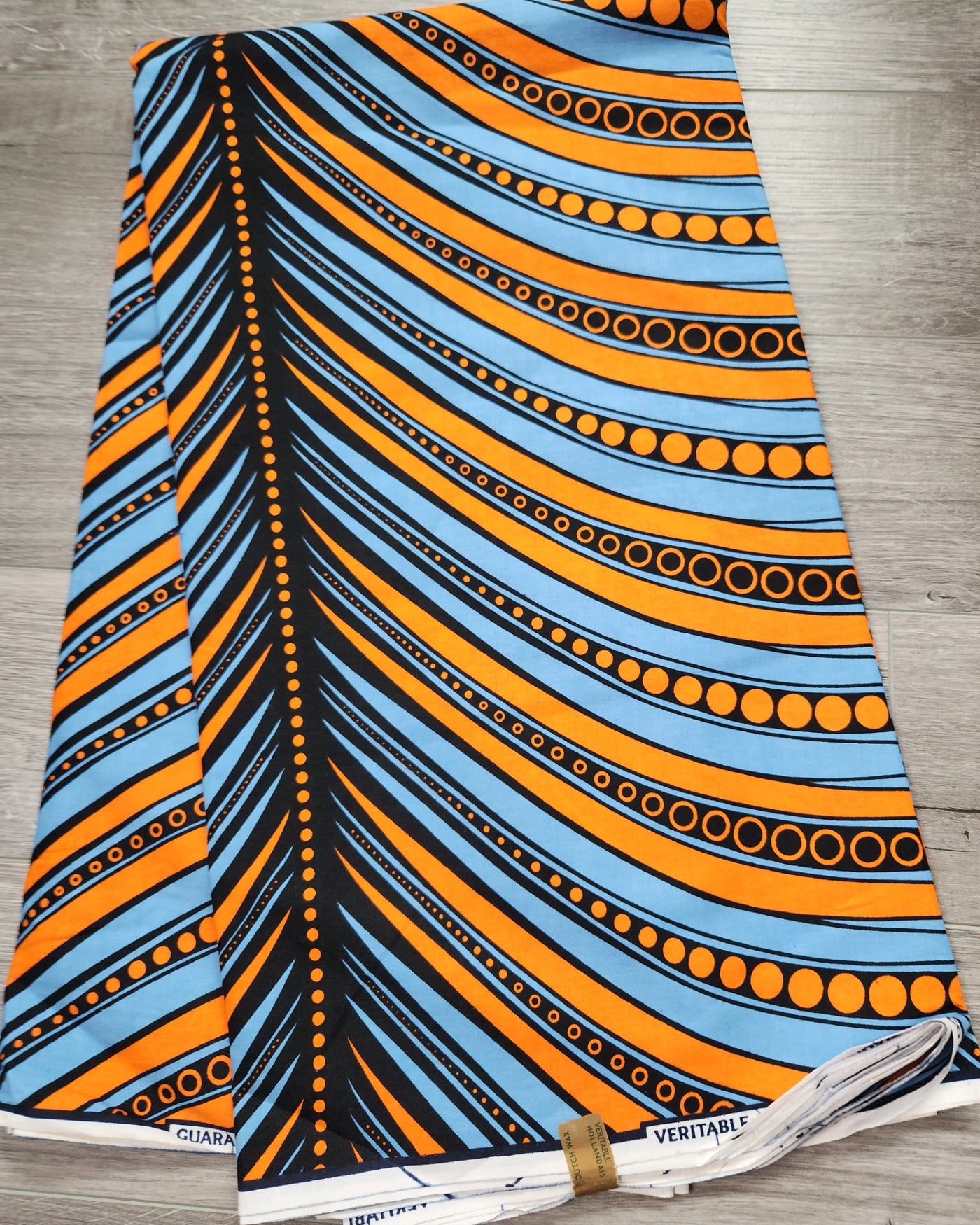 Orange and Blue African Print Fabric, Ankara Fabric