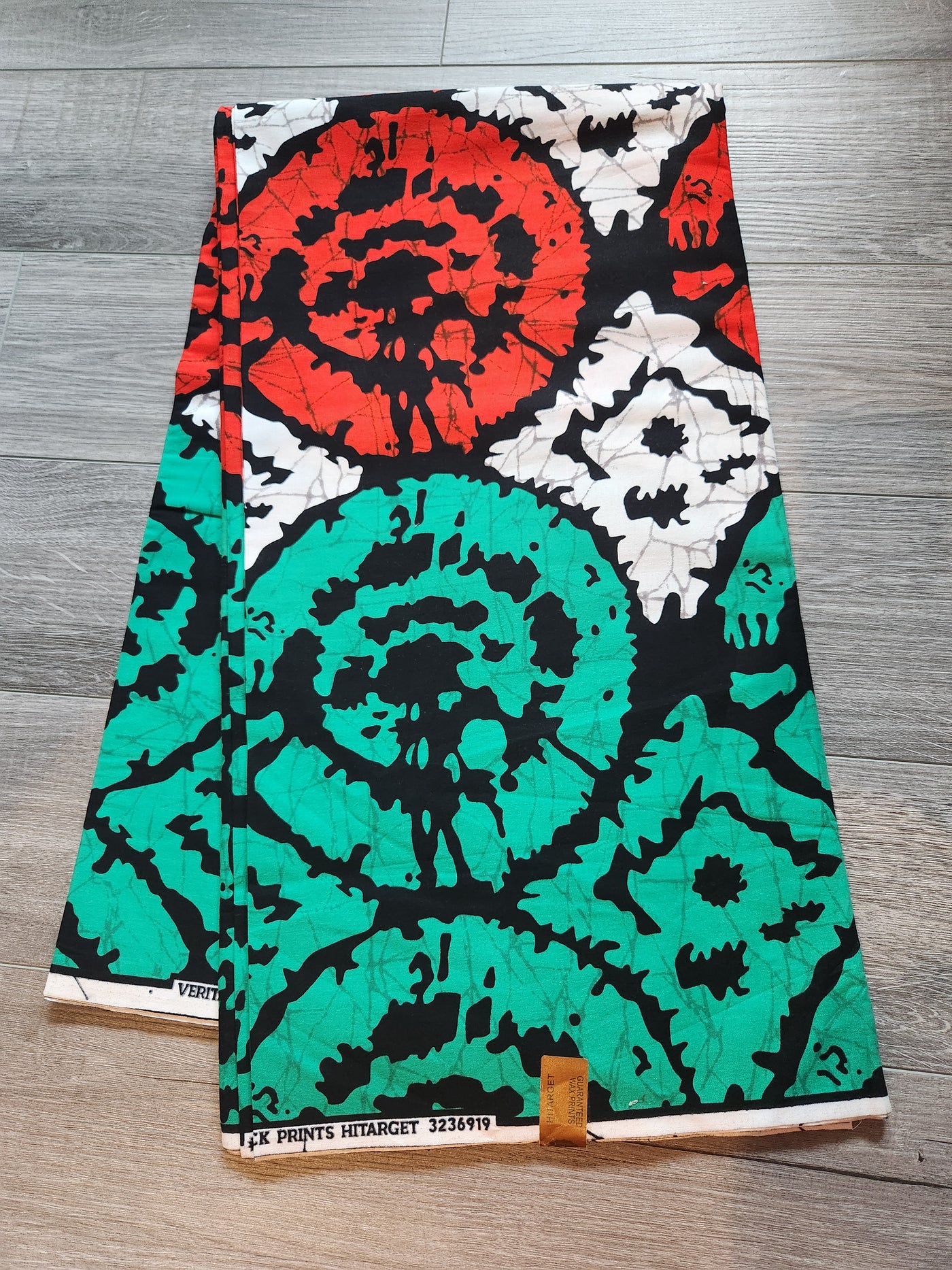 Teal and Red African Print Fabric, Ankara Fabric, AF82