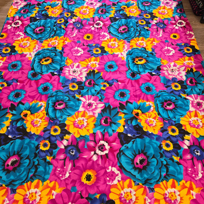 Pink and Blue African Print Fabric, Ankara Fabric, 100% Cotton Fabric, AF371