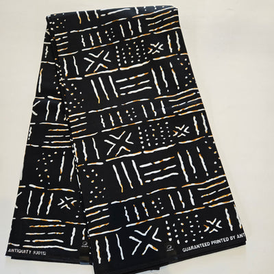 Blue and Black Mix and Match Tribal African Print Fabric, Ankara Fabric