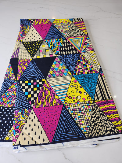 Yellow and Pink Ankara Print Fabric