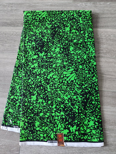 Green and Black Mix and Match African Fabric