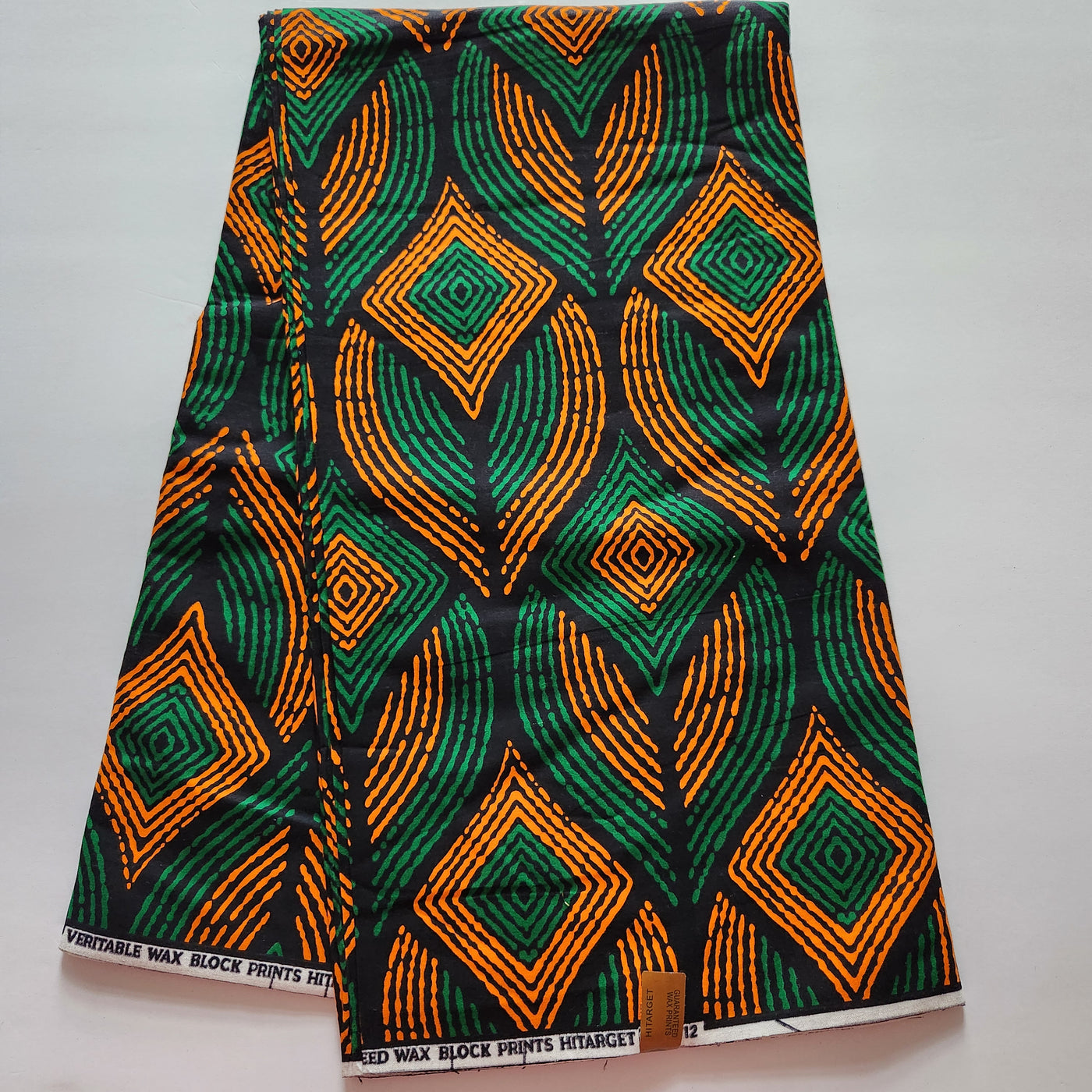 Green and Orange African Print Fabric, Ankara Fabric, AF293